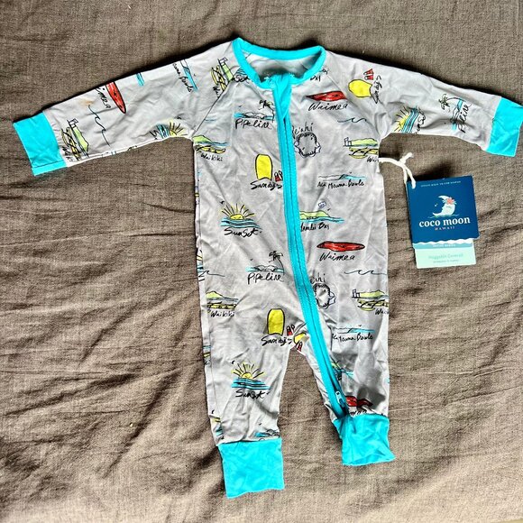 Coco Moon - Surf Report Bamboo Coverall - 0-3 Month, NWT - Picture 2 of 5